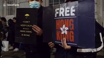 Hong Kong protesters stage sit-in outside London's Downing Street