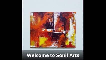 Paper, Knife & Brush Acrylic Abstract Painting | easy for Beginners - Sonil Arts