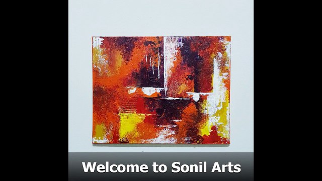 Paper, Knife & Brush Acrylic Abstract Painting | easy for Beginners - Sonil Arts