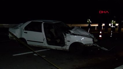 Tokat'da otomobil bariyere çarptı 1 ölü, 3 yaralı