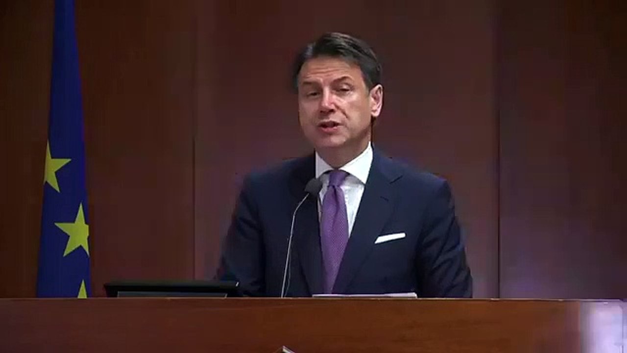 Il premier Giuseppe Conte all'inaugurazione dell'anno di studi 2019/2020 della Guardia di Finanza