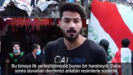 Bağdat'taki Türk Lokantası binası göstericilerin buluşma noktası oldu