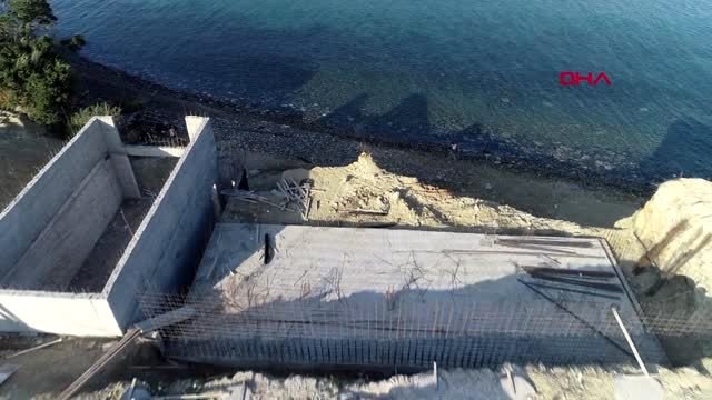 İzmir karaburun'da denize sıfır kaçak inşaat yıkıldı-2