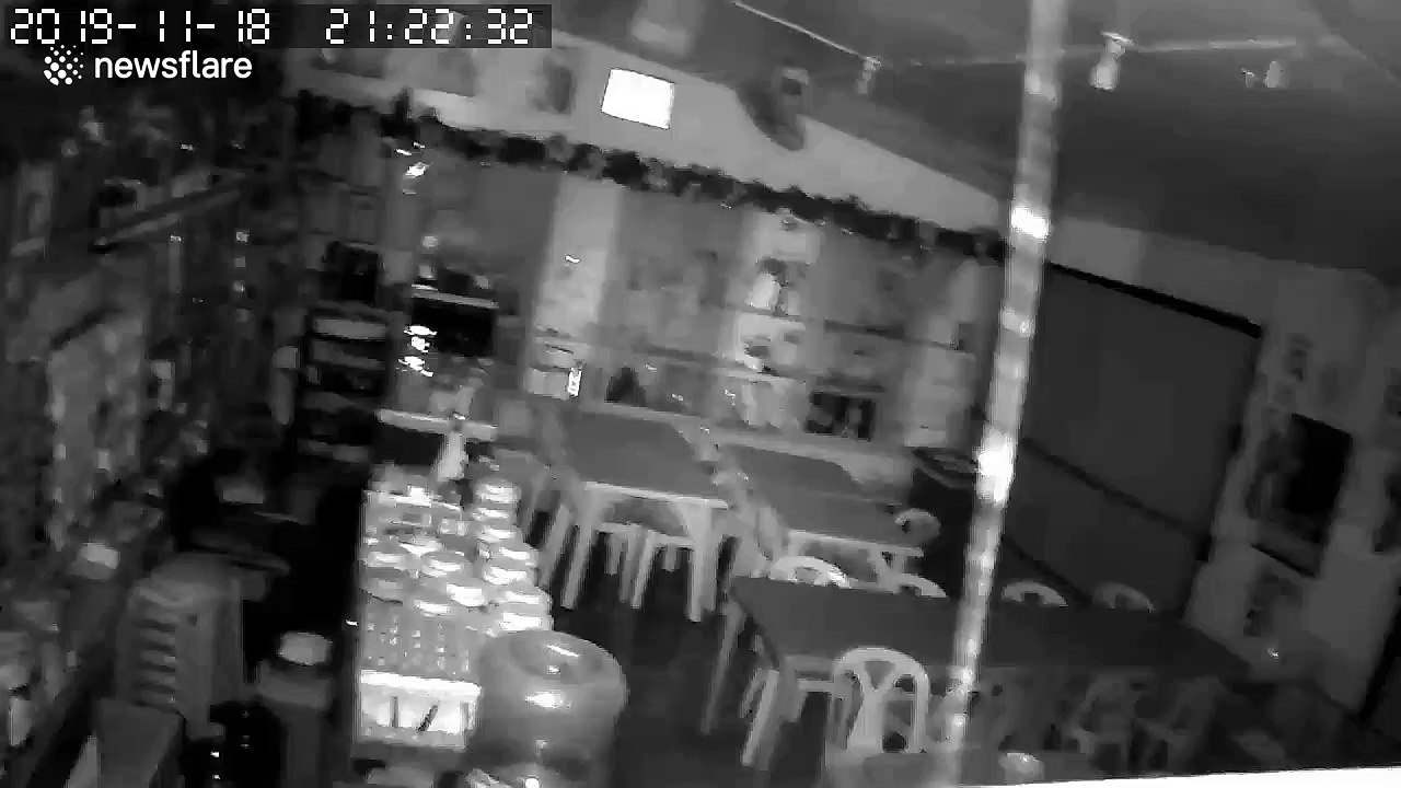 CCTV shows cafe rattling as earthquake hits the Philippines