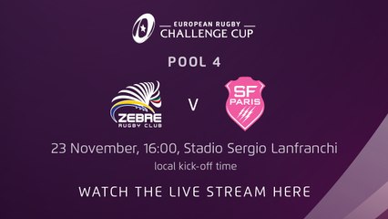 Zebre Rugby Club v Stade Francais Paris