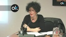 Inmaculada Jurío (PSOE) en la Comisión de Políticas Migratorias y Justicia del Parlamento de Navarra