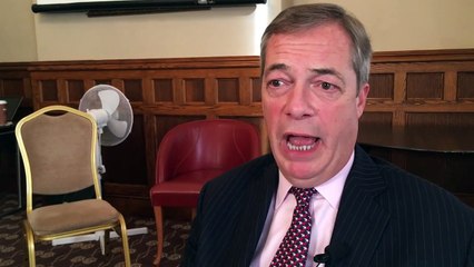 Nigel Farage interview during Peterborough rally