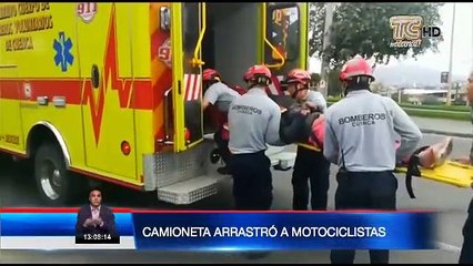 Mujer queda gravemente herida luego de que su moto sea impactada por una camioneta