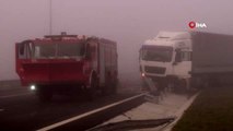 Yoğun sis İstanbul Havalimanı yolunda kazayı beraberinde getirdi