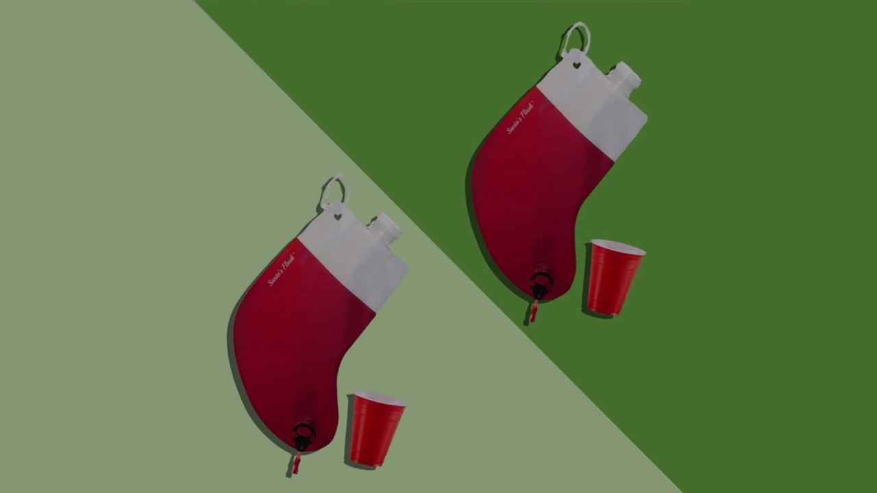 These Flask Stockings Hold up to Three Bottles...