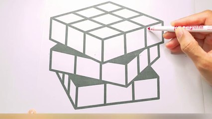 Learn Colours with Rubik's Cube l Cube Coloring Pages l Kids Educational Video l Rainbow Art l