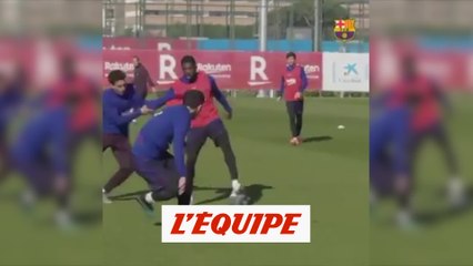 Le festival de Dembélé à l'entraînement - Foot - ESP - Barça