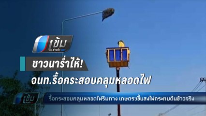 ชาวนาร่ำไห้ จนท.รื้อกระสอบคลุมหลอดไฟริมทาง เกษตระบุแสงสว่างกระทบต้นข้าวจริง - เข้มข่าวค่ำ