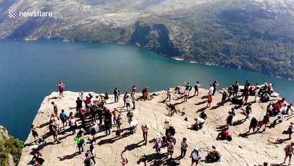 Drone footage captures Norway's Pulpit Rock in all its glory