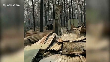 'I guess it's all f****** gone': Australian man stands in the ruins of burned property
