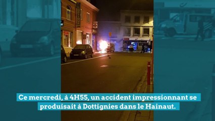 La voiture en feu de Dottignies était conduite par un Français sans permis !