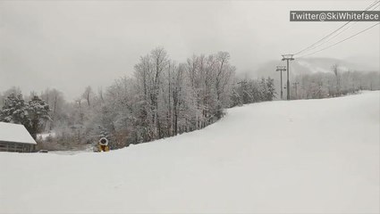 Another snowy day at New York ski resort