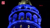Galata Kulesi Dünya Çocuk Hakları Günü’nde mavi renkle ışıklandırıldı