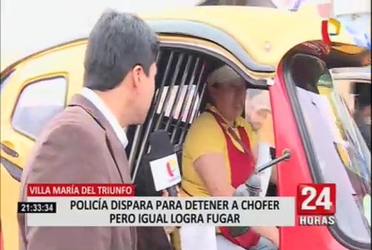 SJM: chofer fugó durante operativo a pesar de disparos disuasivos de policía