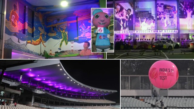 IND vs BAN,2nd Test : Eden Gardens Decorated With Pink Lights For Pink-Ball Match || Oneindia Telugu