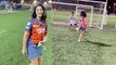 Sunny Leone played football in a cricket stadium | FILIMIBEAT kannada