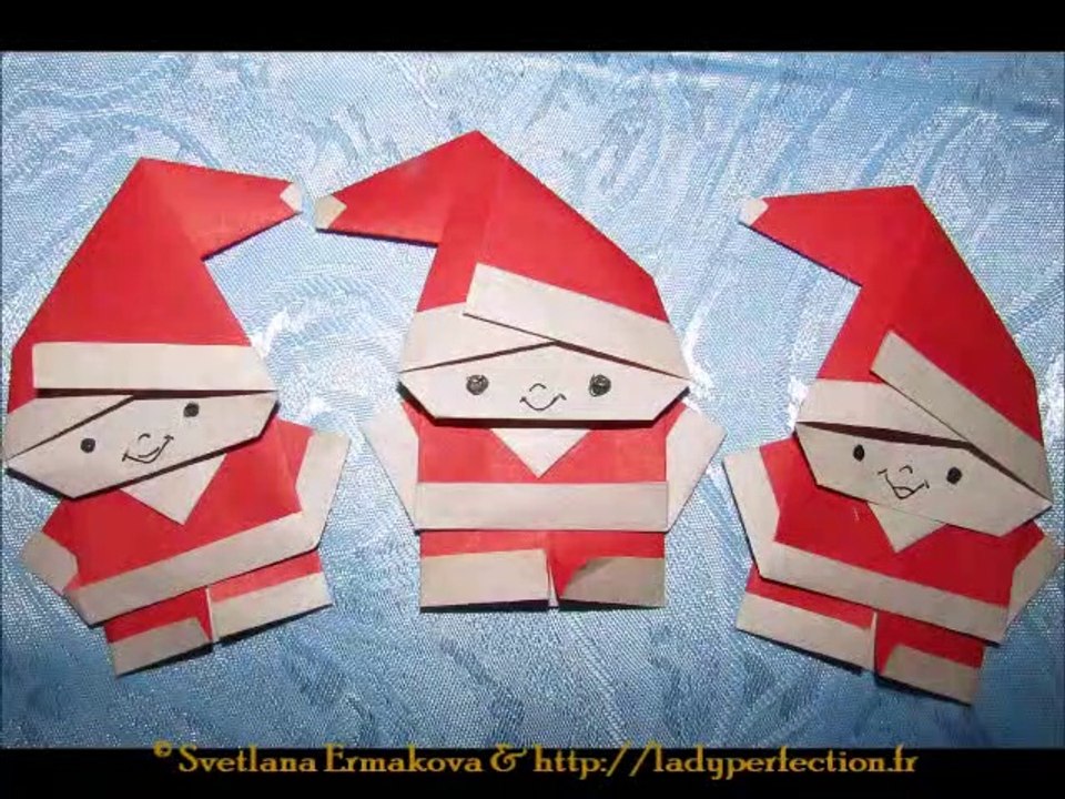 Origami facile :  Père Noël, Santa Claus, Дед Мороз