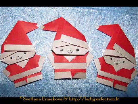 Origami facile : Père Noël, Santa Claus, Дед Мороз