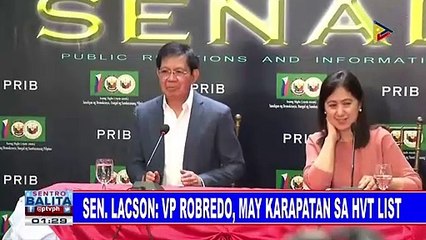Sen. Lacson: VP Robredo, may karapatan sa HVT list