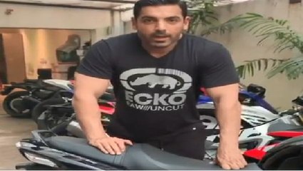 John Abraham gives a sneak-peak of his Motorcycle loaded garage