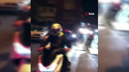 Beyoğlu'nda asker konvoyunda şehir magandaları kapattıkları tünelde meşaleler yakıp dakikalarca patinaj çekti