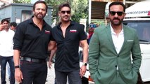 Ajay Devgn Saif Ali Khan Rohit Shetty SPOTTED At Tanhaji- The Unsung Warrior Official Trailer Launch