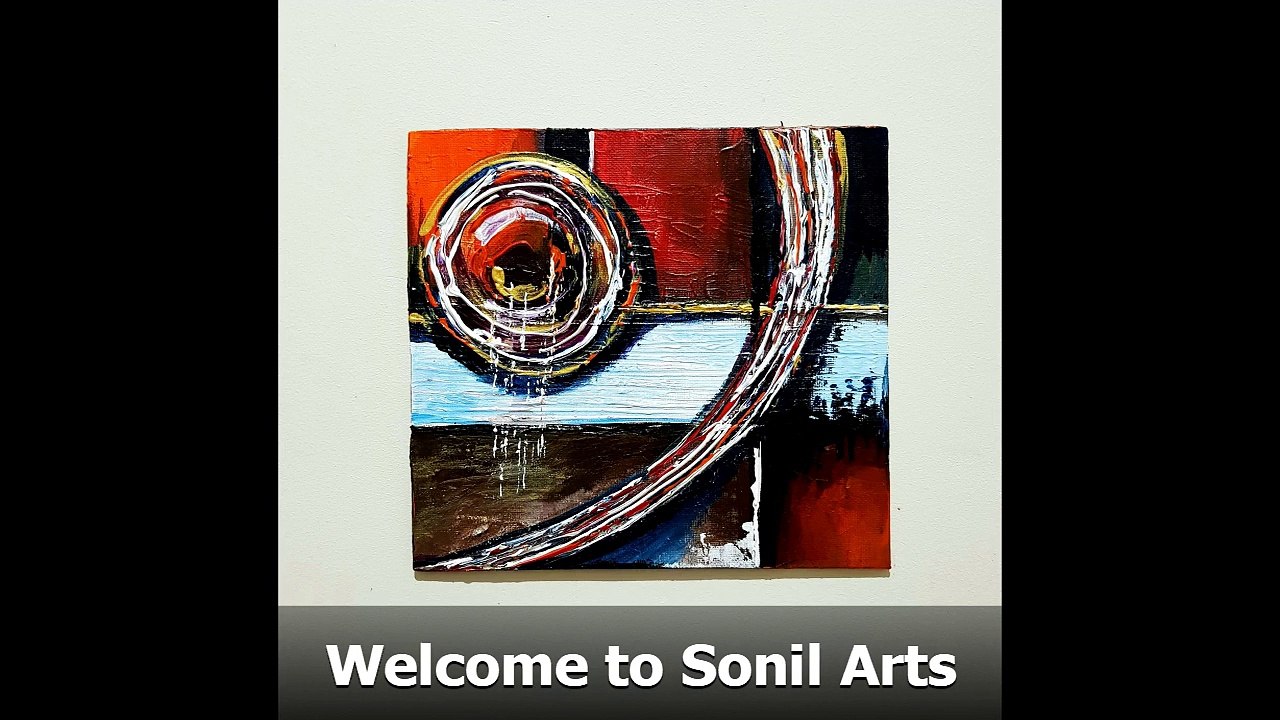 Acrylic Abstract Painting with Texture effect using Gesso, knife & Brush - Sonil Arts