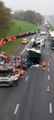 Accident sur l'E19 à Obourg : collision entre deux camions (Vidéo F.M.)