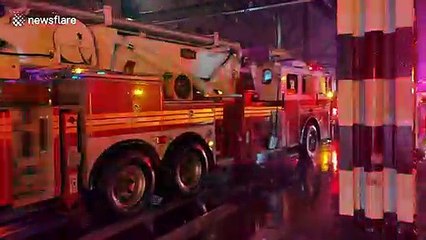 Two injured as fire rips through residential building in the Bronx