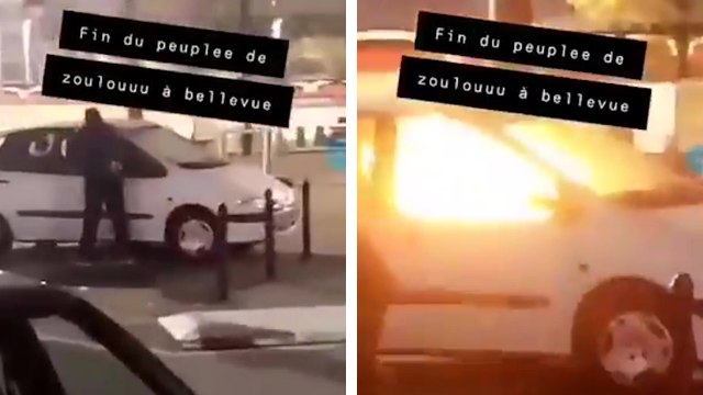 Il met le feu à la voiture transpercée par un arbre à Nantes