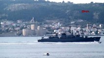 Çanakkale bulgar savaş gemisi 'verni' çanakkale boğazı'ndan geçti