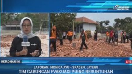 Tim Gabungan Evakuasi Reruntuhan Aula SMKN 1 Miri