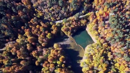 Yedigöller'de Sonbaharın Getirdiği Görsel Şölen Havadan Görüntülendi