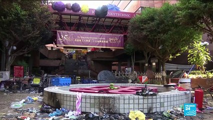 Hong Kong demonstrators remain holed up inside university campus