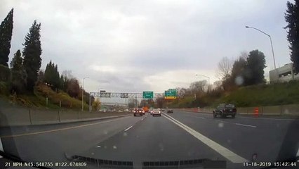 Weaving Car Eventually Crashes