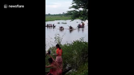 Watch Locals Race in Giant Ceramic Pots in Cambodian River 🚣‍♂️