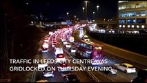 Video shows traffic gridlock in Leeds with roads at standstill