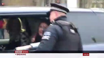 Sarah, Duchess of York, arrives at Buckingham Palace after scandal