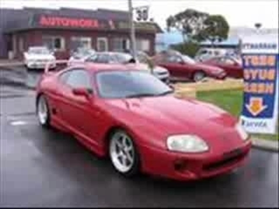 Red Toyota Supra Twin Turbo Screamin Around at Night