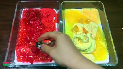 RED and YELLOW !! Mixing Random Things Into Glossy Slime !! Satisfying Slime Smoothie #778
