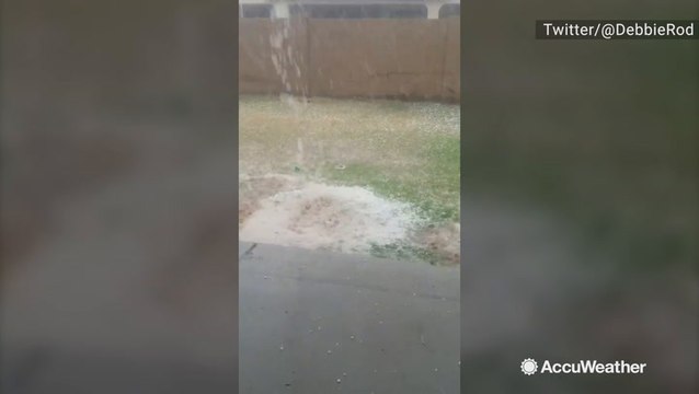 Tons of hail dumped onto Arizona lawn