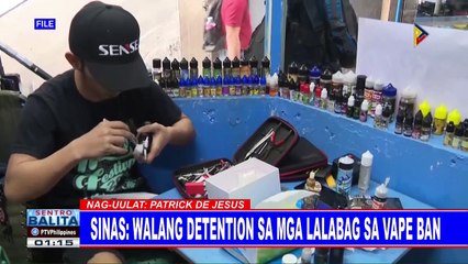 Sinas: Walang detention sa mga lalabag sa vape ban