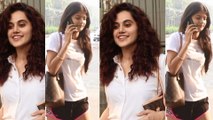 Spotted: Taapsee Pannu & Anjini Dhawan at Kromakay Salon