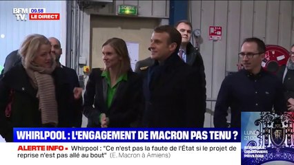 Emmanuel Macron est arrivé sur le site Whirpool à Amiens