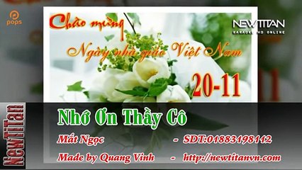 Karaoke Nhớ Ơn Thầy Cô - Mắt Ngọc Beat